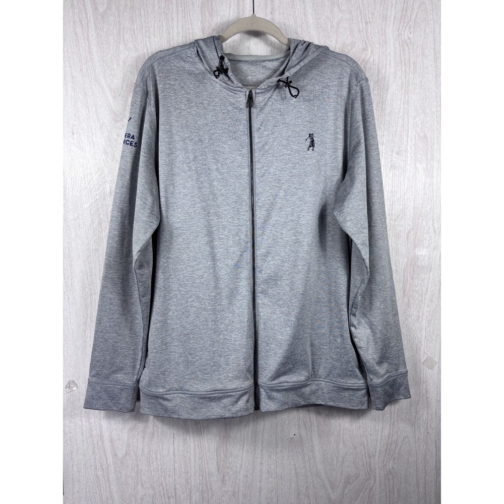 Bobby Jones Golf Hoodie Mens M Gray Full Zip SPF 50 Stretch Performance